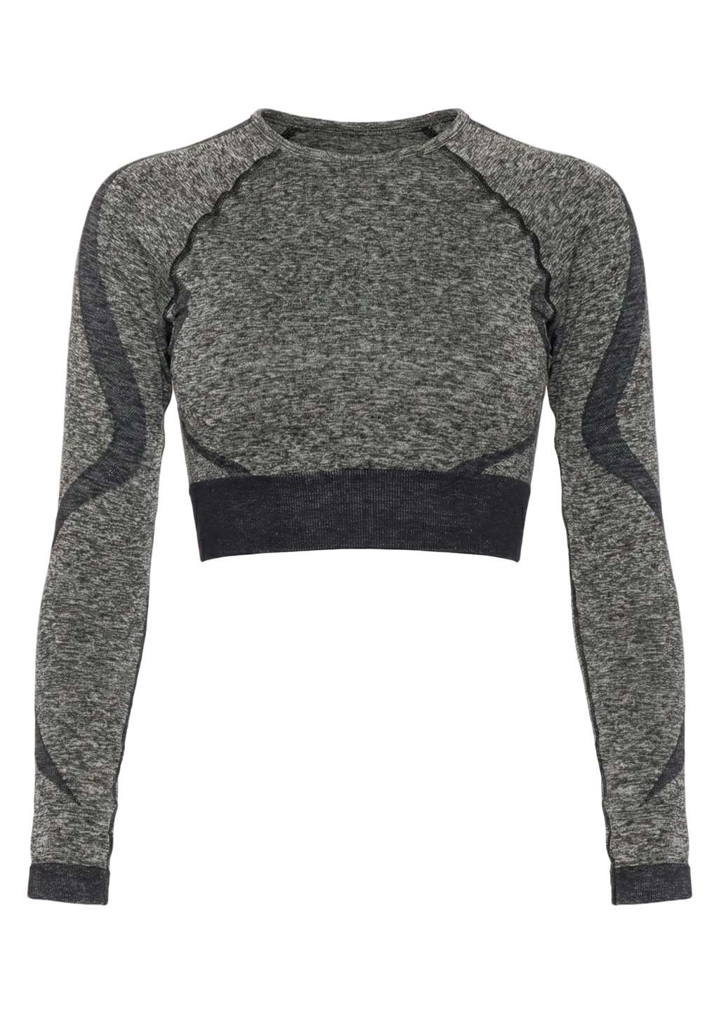 Seamless Melanj Dikişsiz Örme Spor Crop Top 8500