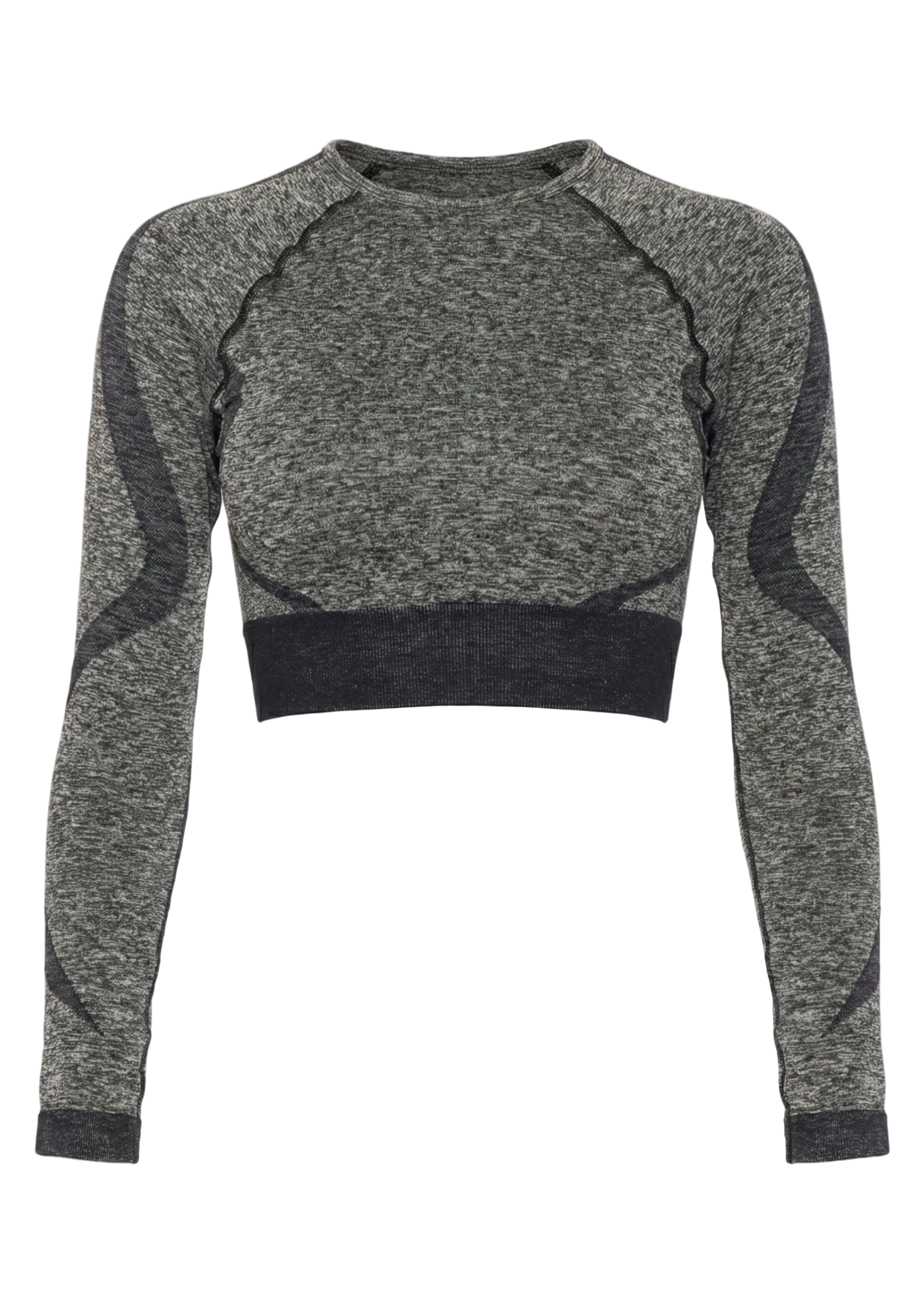 Seamless Melanj Dikişsiz Örme Spor Crop Top 8500