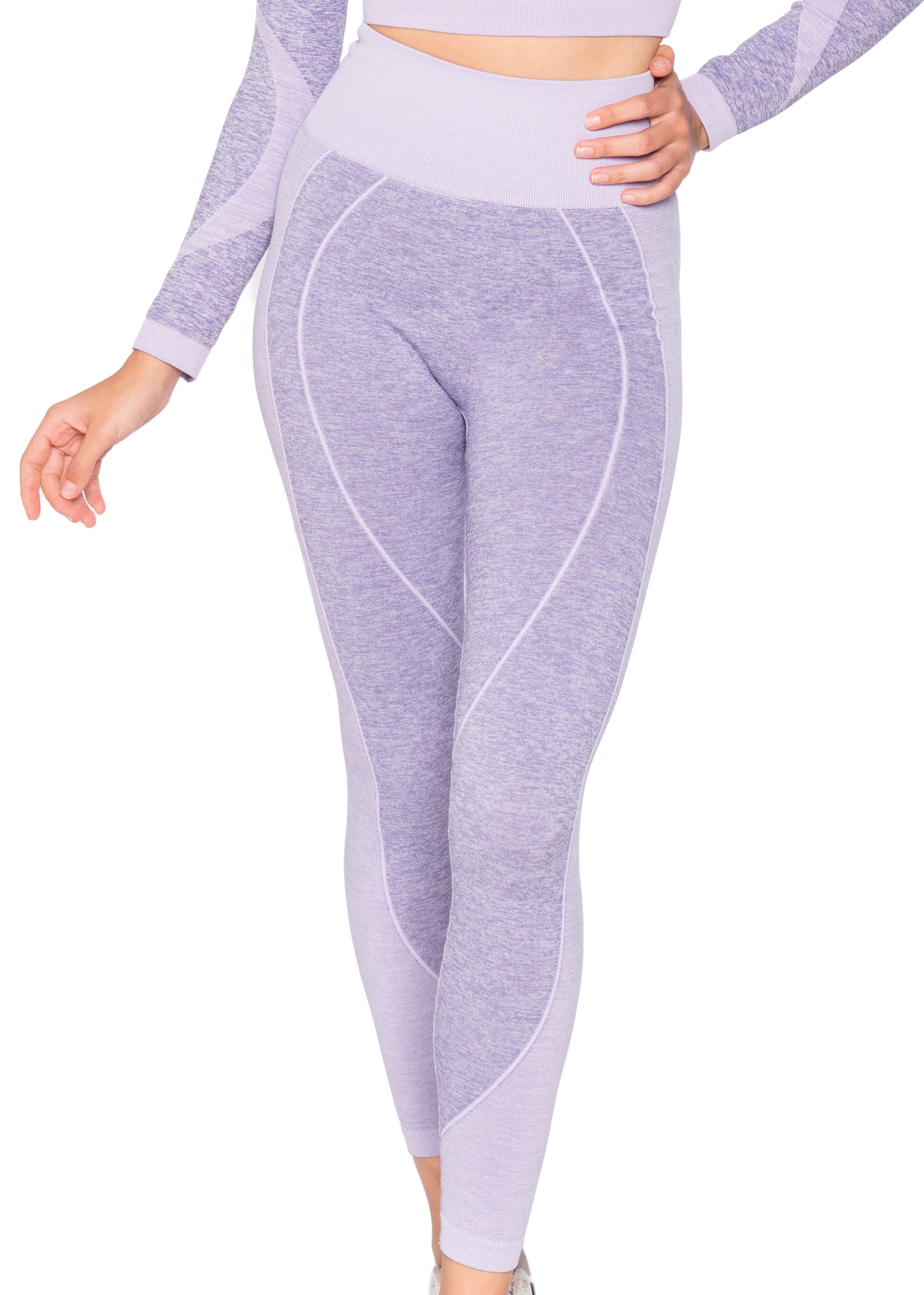 Seamless Melanj Dikişsiz Örme Spor Tayt 8900