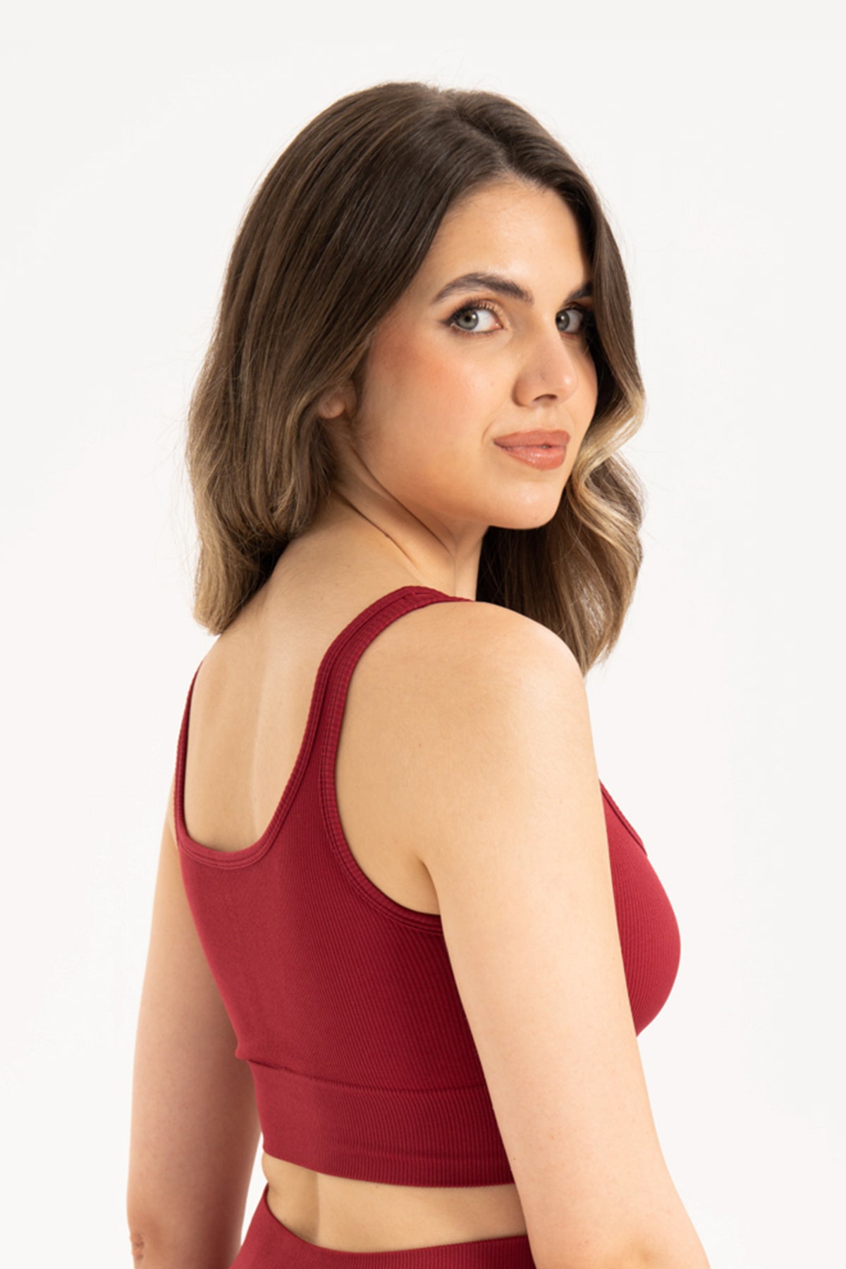 Kalın Askılı Fitilli Dikişsiz Örme Spor Büstiyer 9002