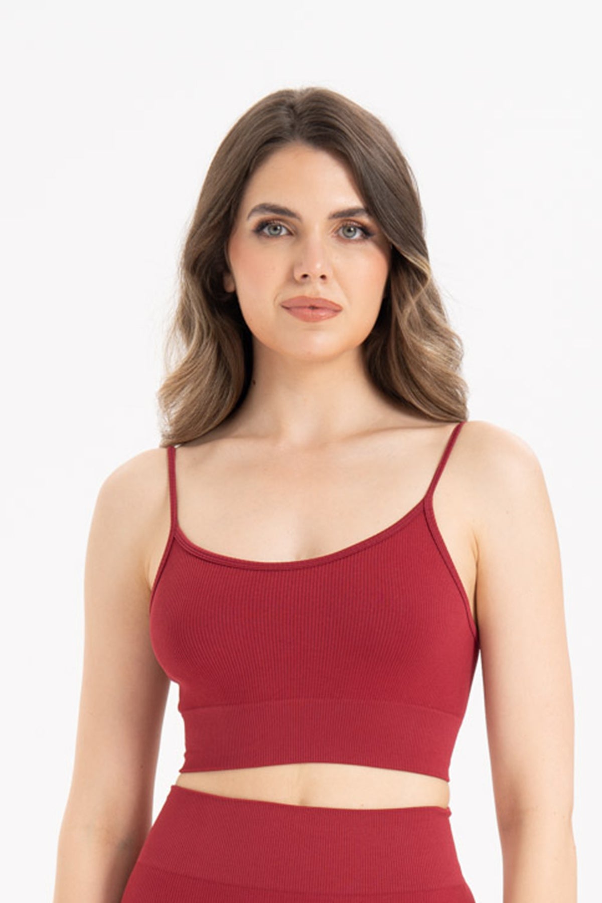 İnce Askılı Fitilli Dikişsiz Örme Spor Büstiyer 9003