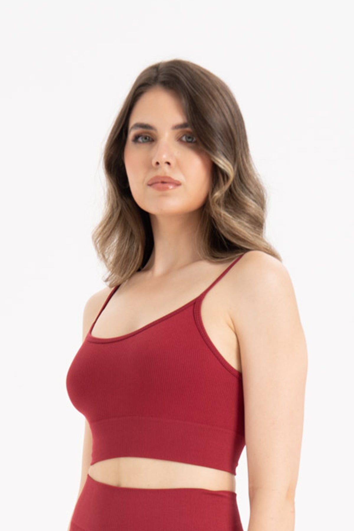 İnce Askılı Fitilli Dikişsiz Örme Spor Büstiyer 9003