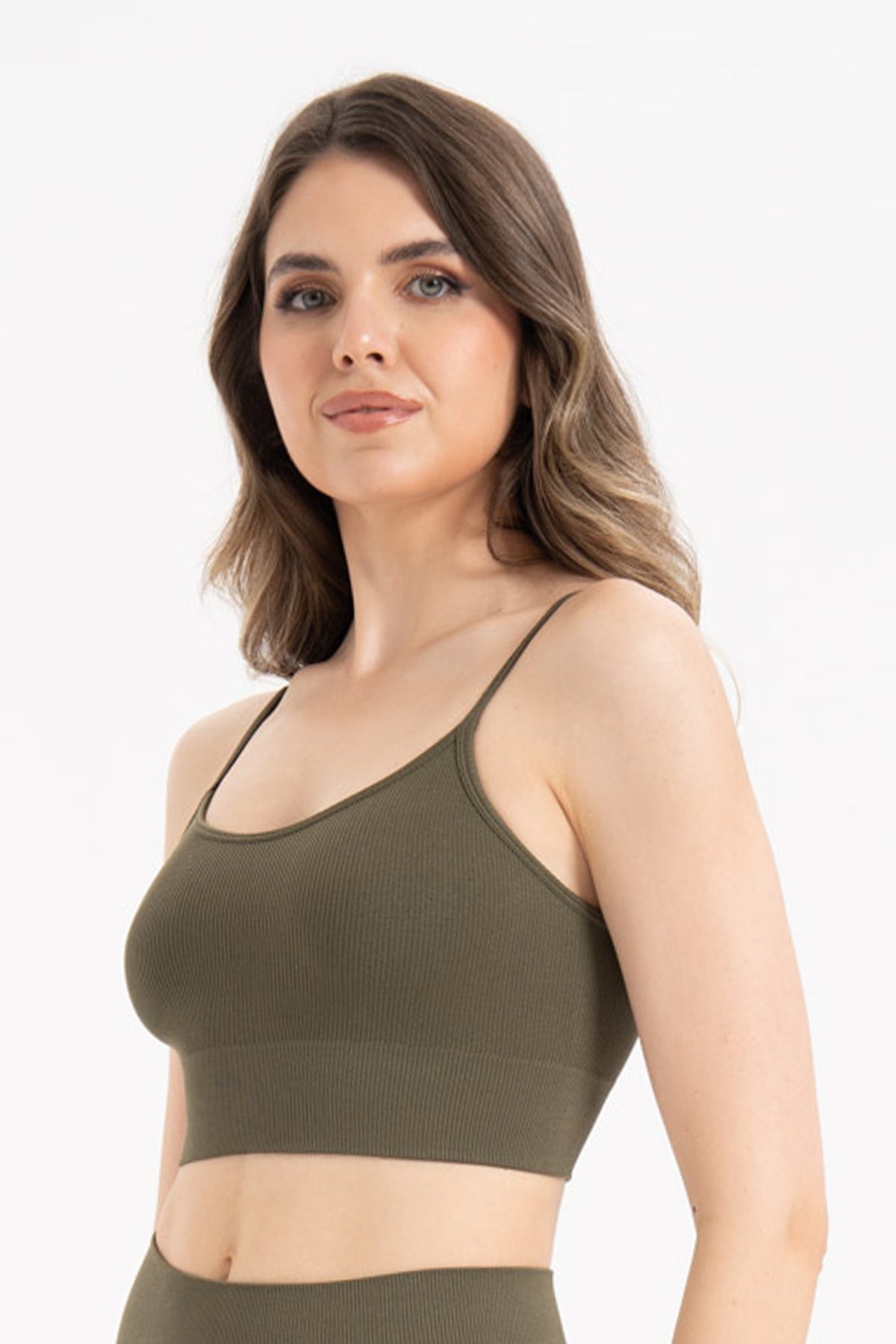 İnce Askılı Fitilli Dikişsiz Örme Spor Büstiyer 9003