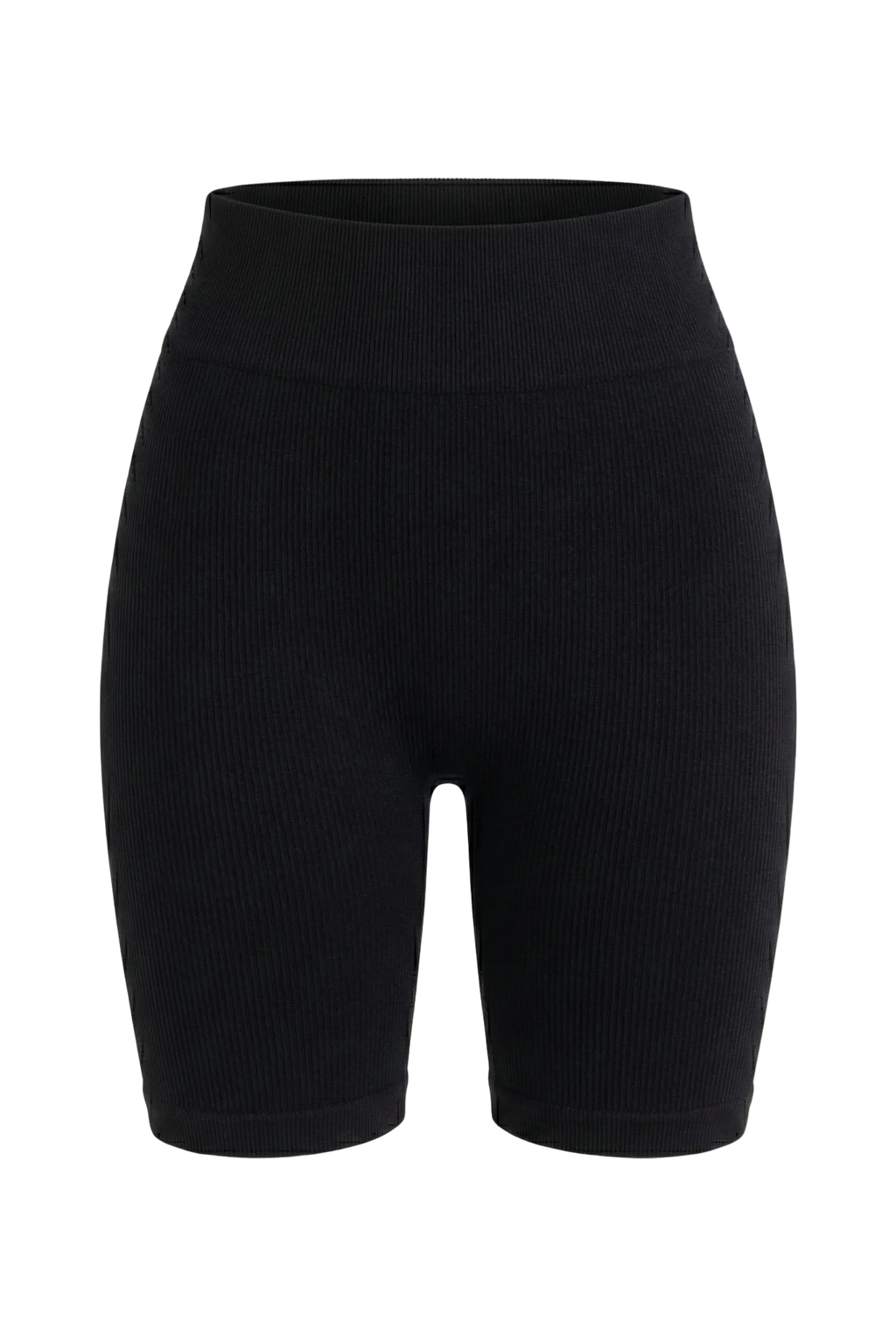 Kadın Dikişsiz Örme Fitilli Orta Boy Biker Şort 9005