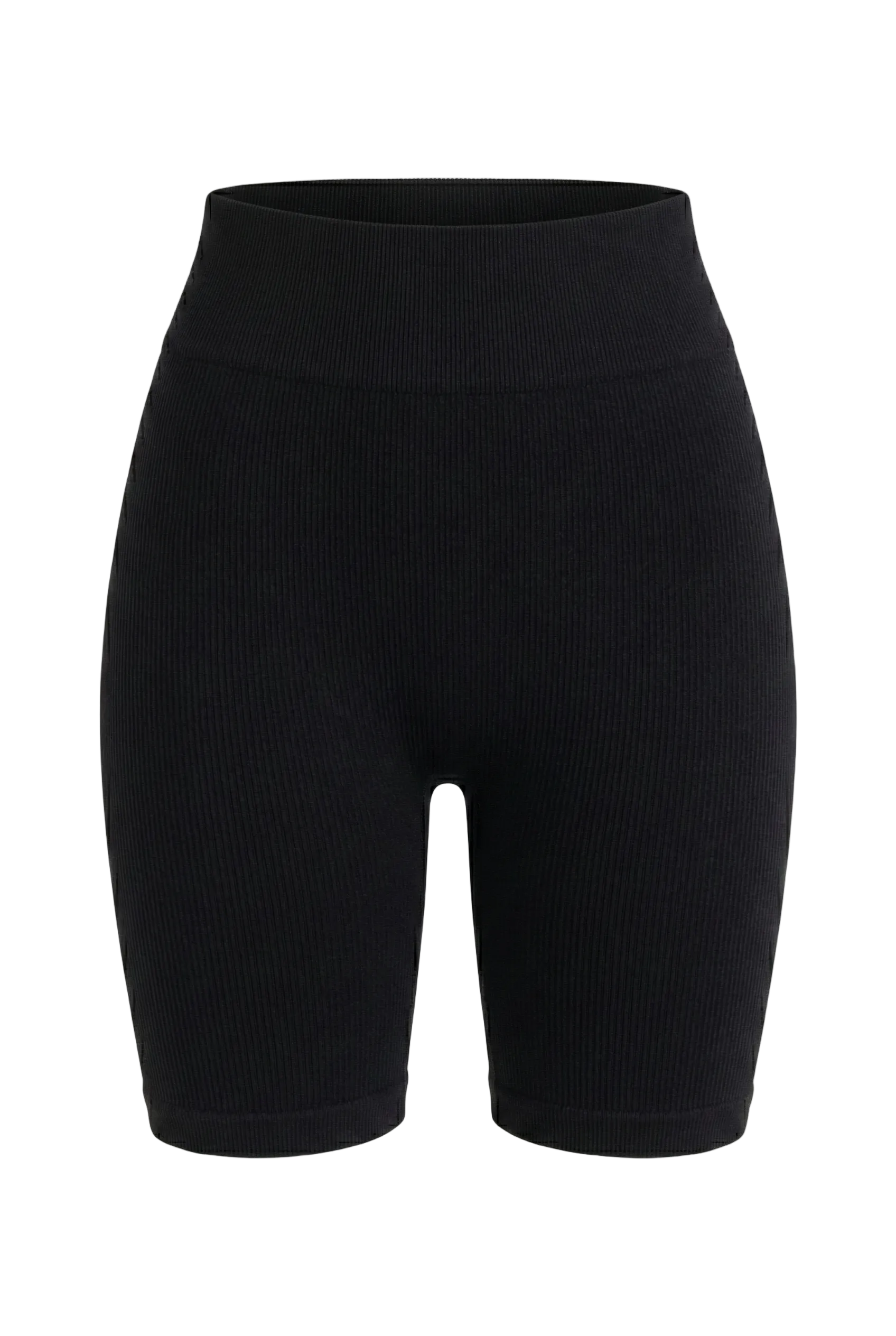 Kadın Dikişsiz Örme Fitilli Orta Boy Biker Şort 9005