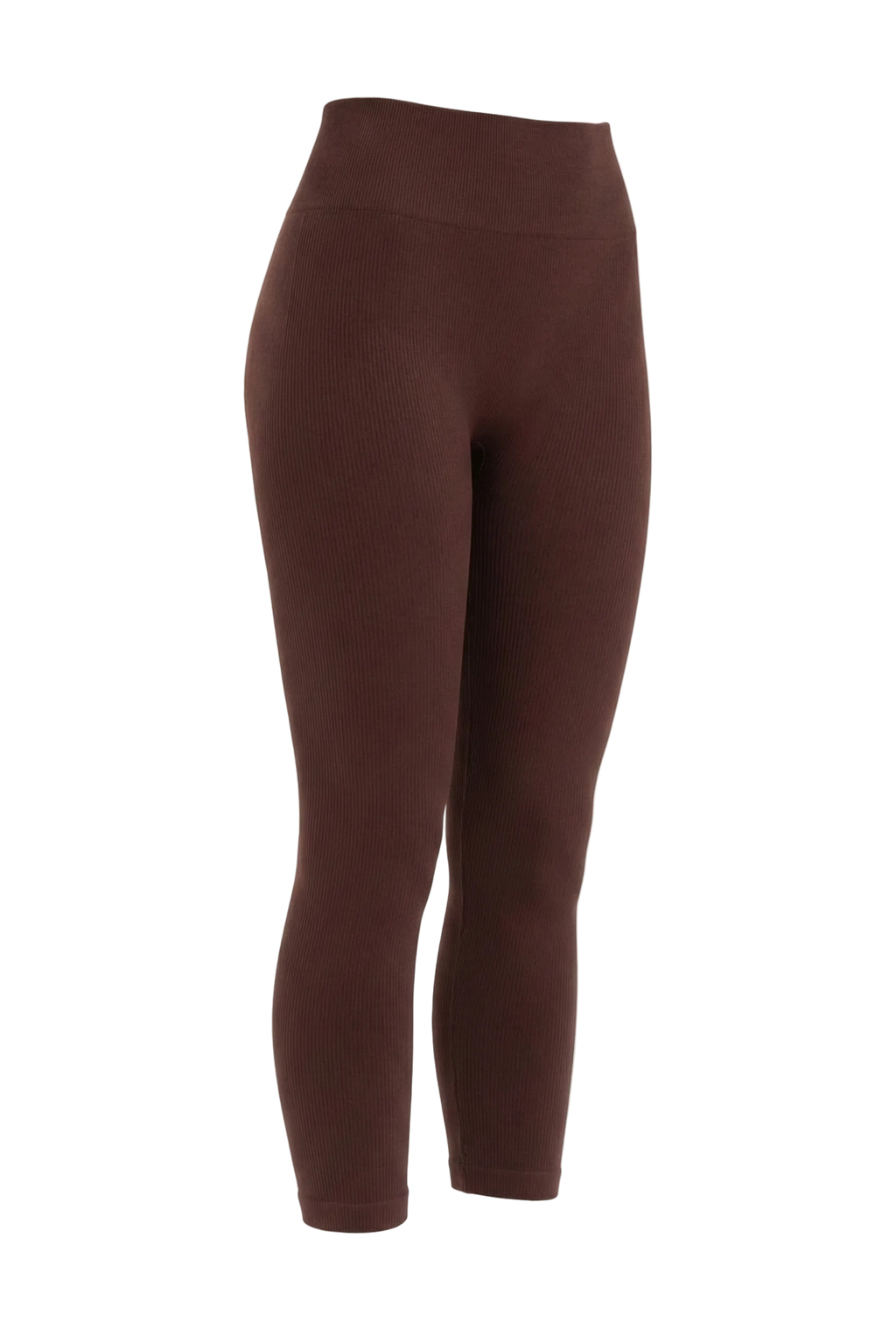 Kadın Dikişsiz Örme Fitilli Kapri Kısa Tayt 9006