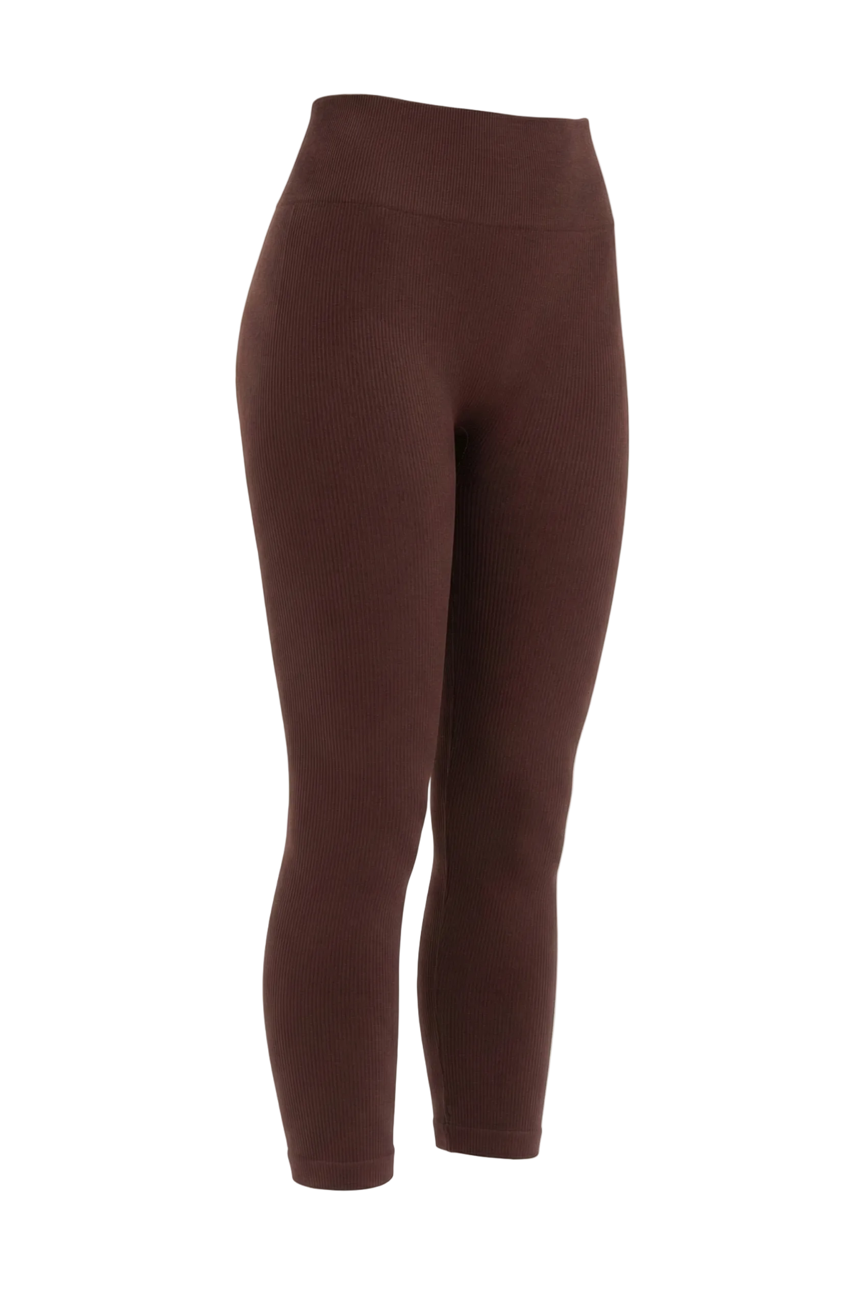 Kadın Dikişsiz Örme Fitilli Kapri Kısa Tayt 9006