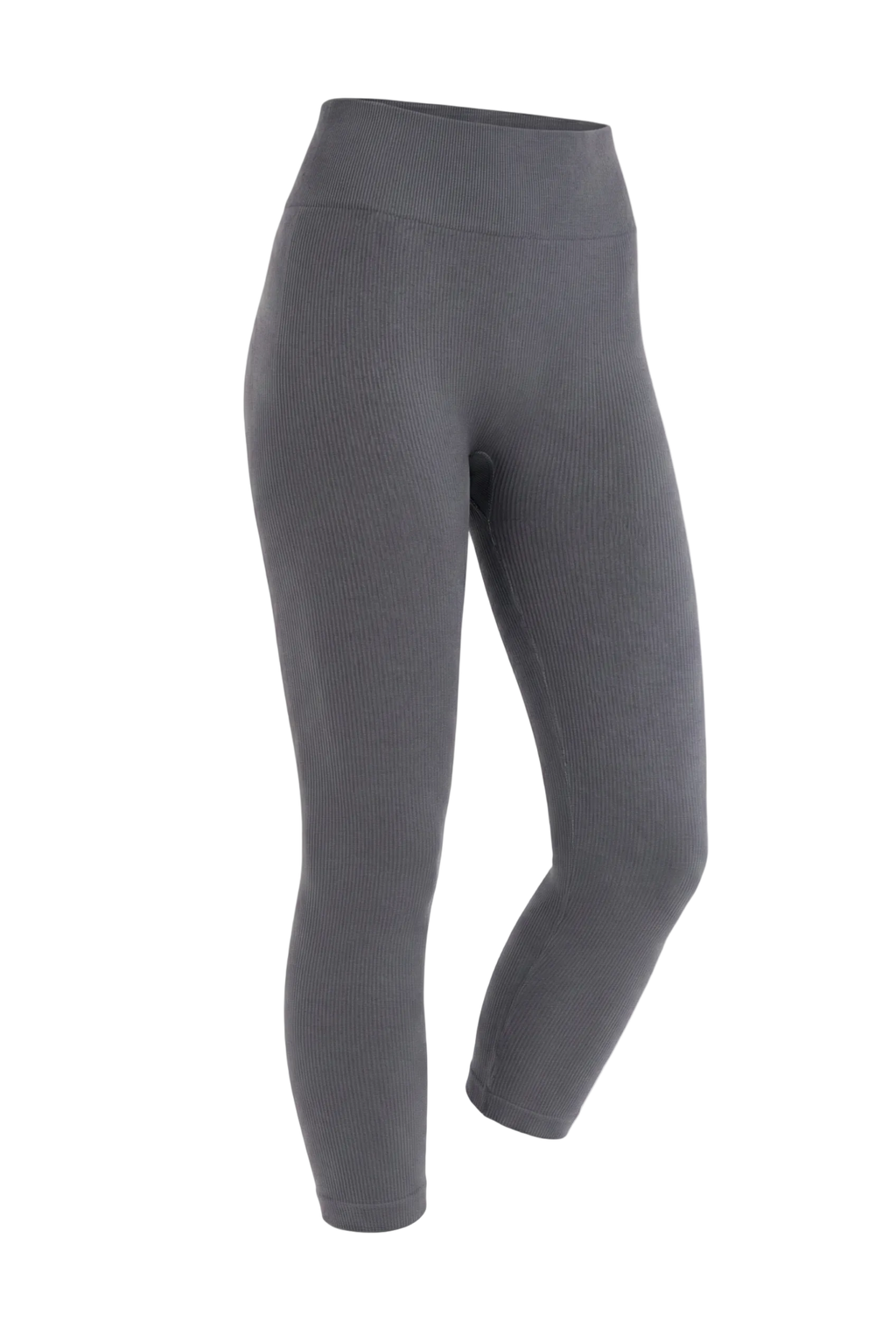 Kadın Dikişsiz Örme Fitilli Kapri Kısa Tayt 9006