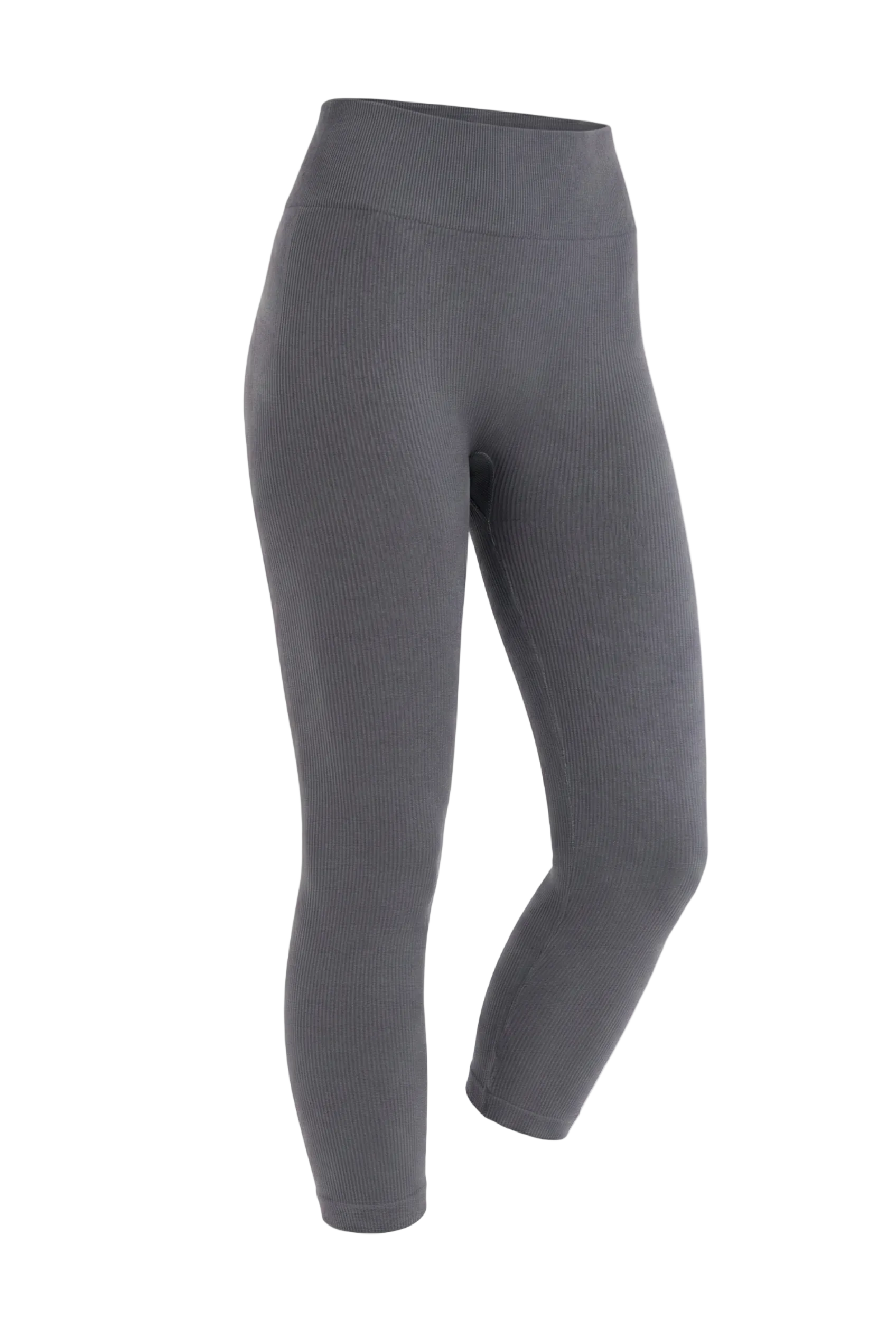 Kadın Dikişsiz Örme Fitilli Kapri Kısa Tayt 9006