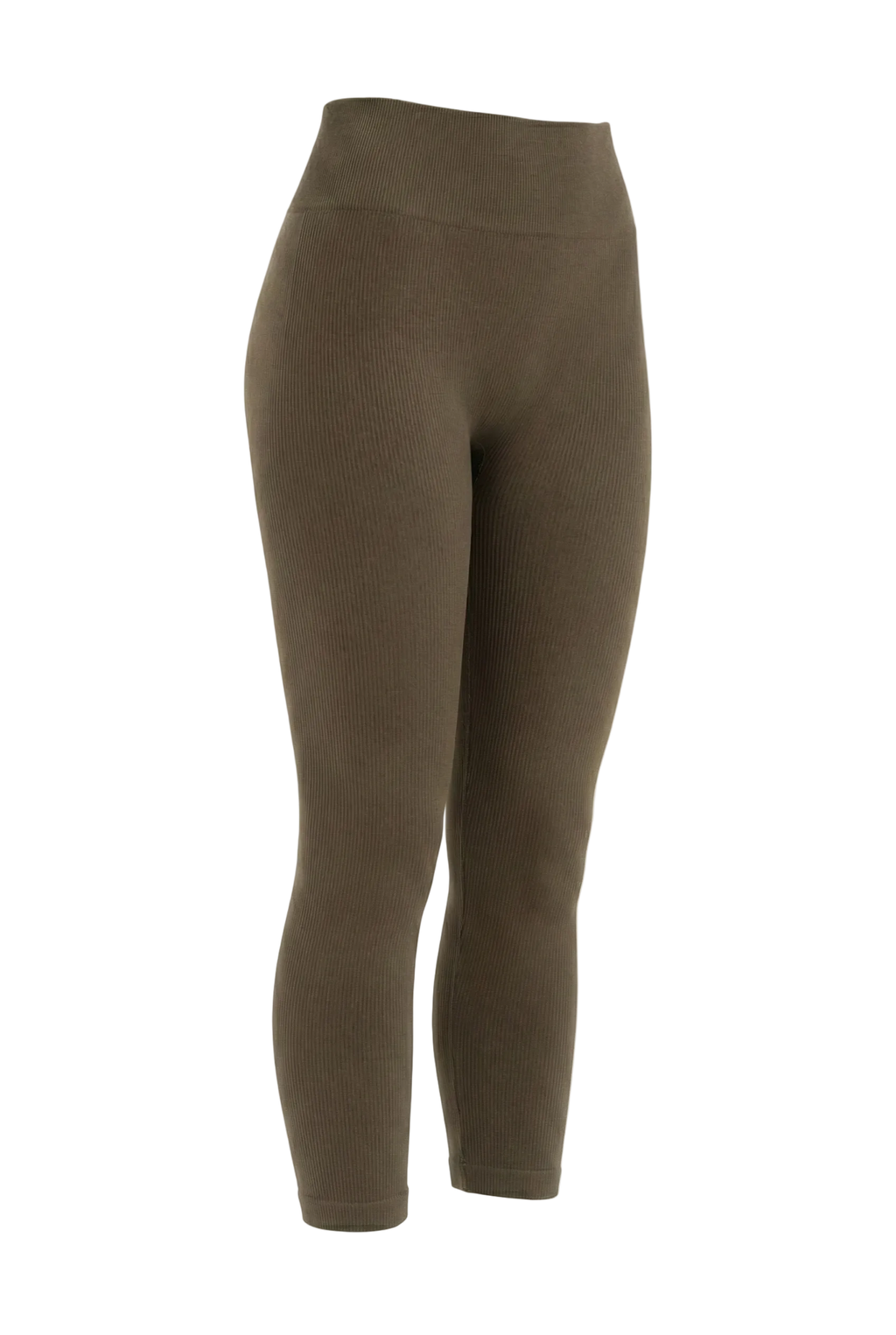 Kadın Dikişsiz Örme Fitilli Kapri Kısa Tayt 9006