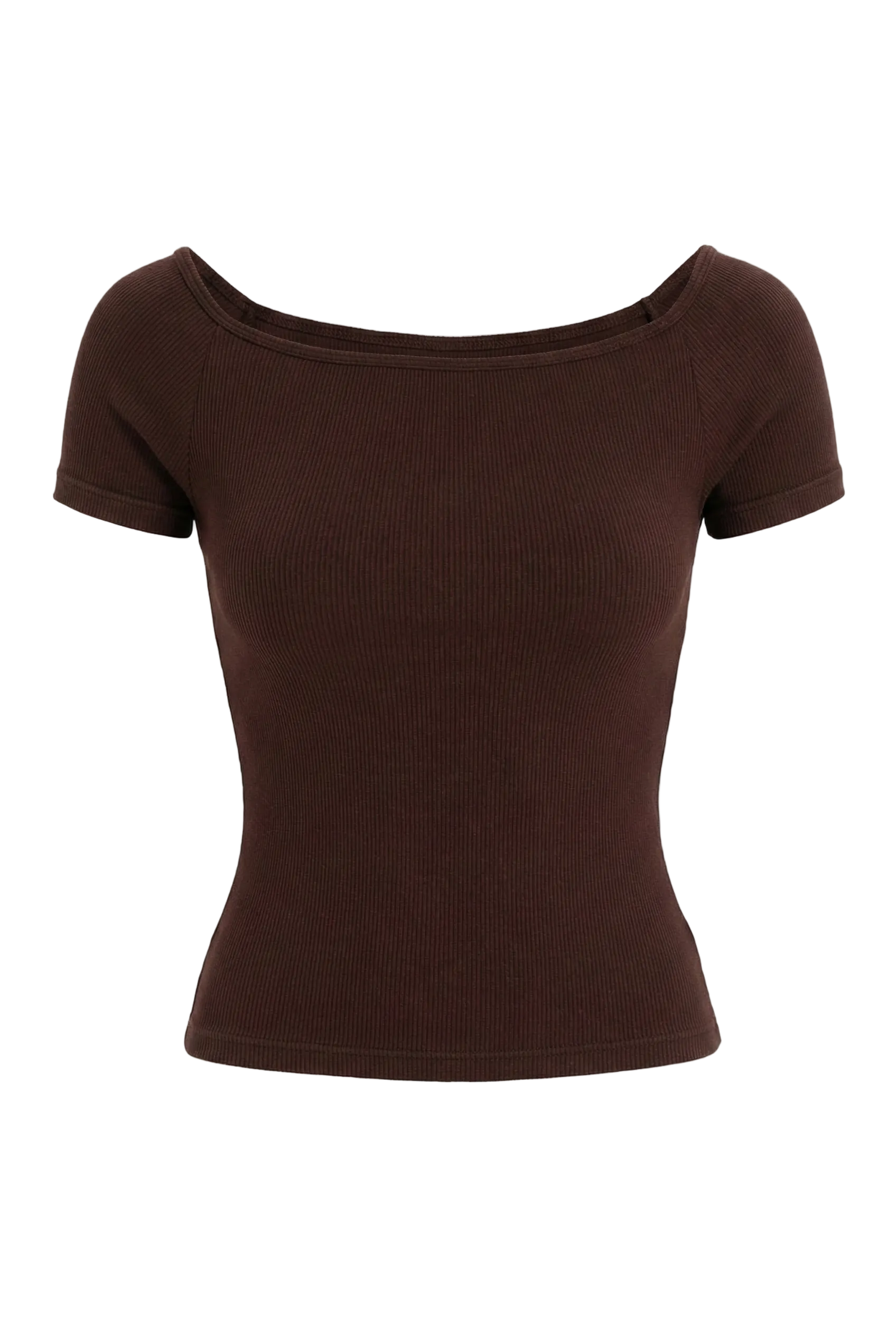 Kadın Dikişsiz Örme Fitilli Kısa Kollu Bluz 9009