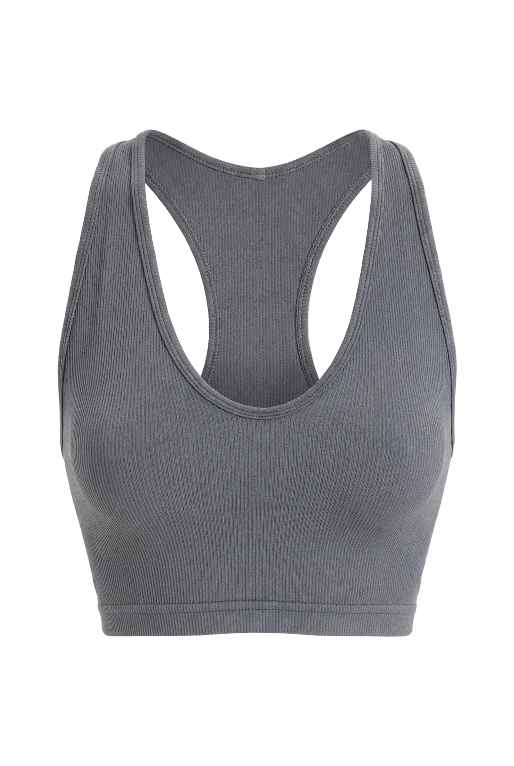 Kadın Dikişsiz Örme Fitilli U Yaka Spor Büstiyer 9011