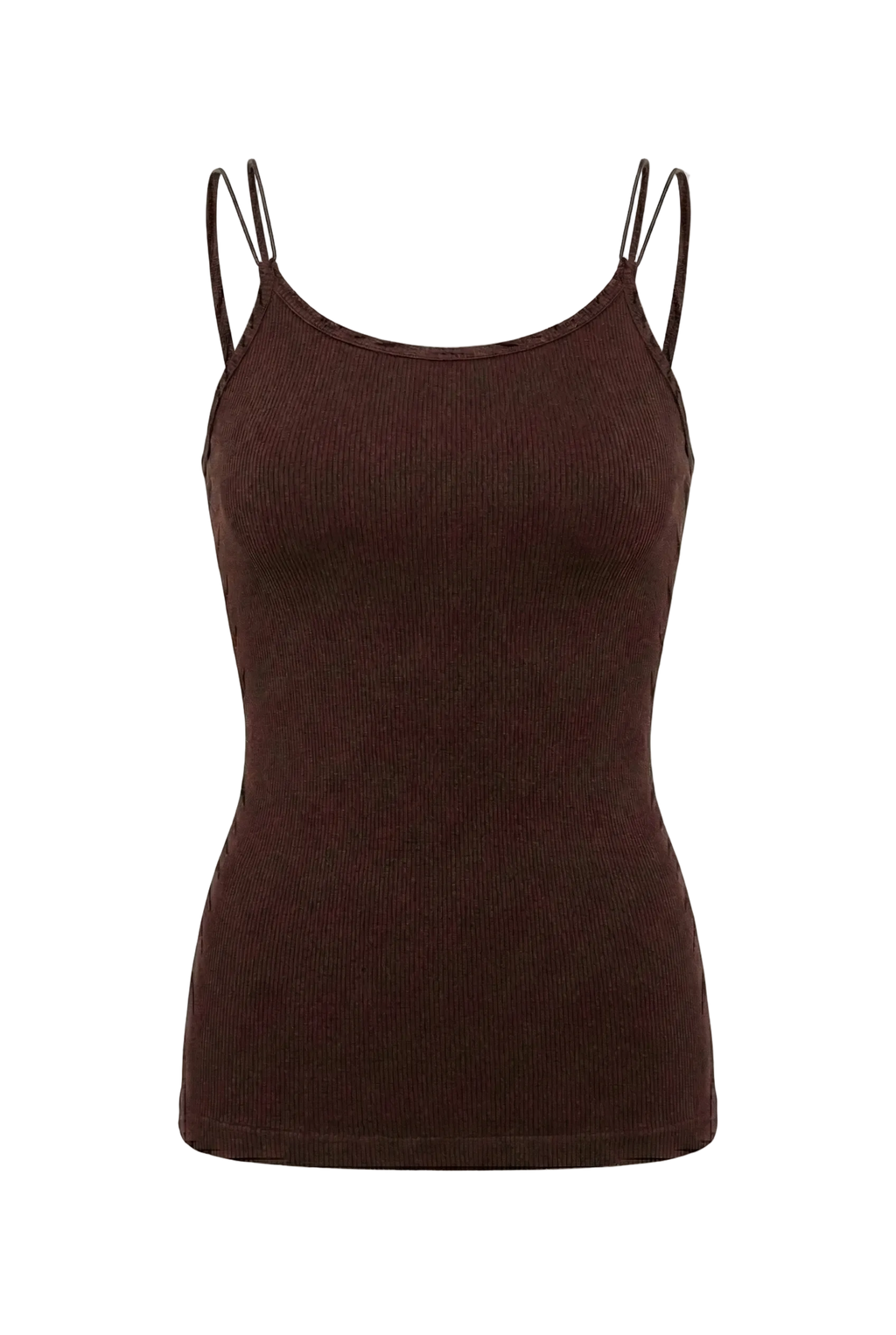 Kadın Dikişsiz Örme Fitilli Kolsuz İp Askılı Bluz 9012